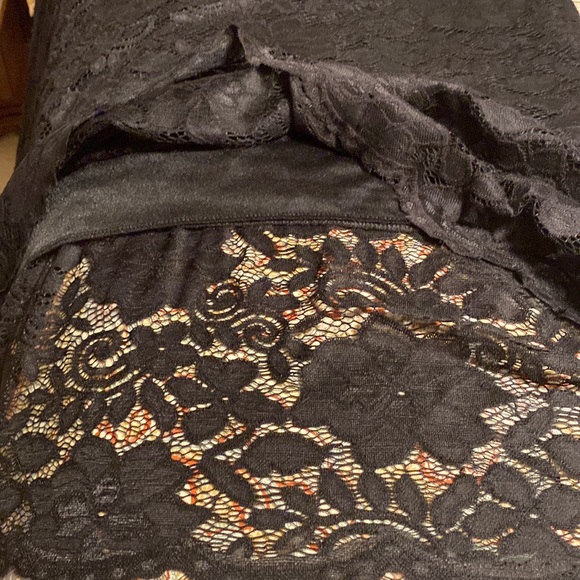 Womens Floral lace Plus Size Midi Scooped Neckline Cocktail Party Dress black 4X - Picture 9 of 11